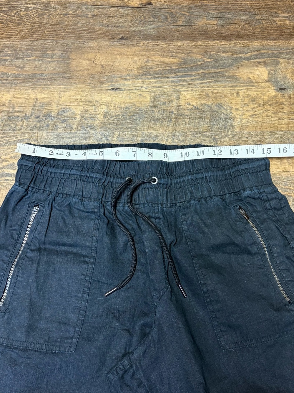 Athleta Cabo Linen Jogger Pant Womens 12/T Tall Black Tapered High Rise Beachy - Picture 3 of 9